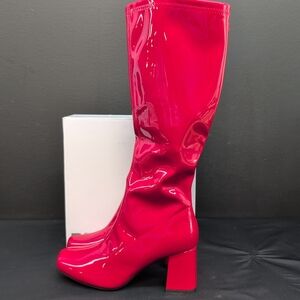 Dream Pairs Desire Square Toe Women's Gogo Boots Size US 7.5 Red